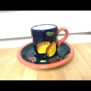 Beautiful Hand painted Ceramic Demi Tasse Cup and Saucer.